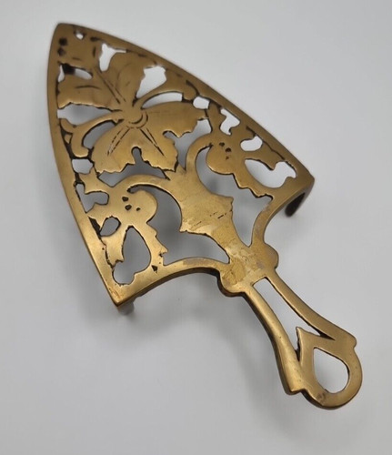 Vintage antique brass trivet - antique,