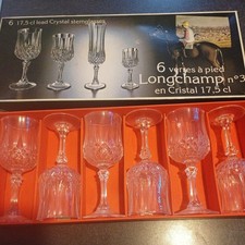 Vintage Set Of 6 Cristal d’Arques Lead Crystal Wine glasses No3 18cl 6.5oz