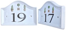 House number ceramic sign wall - number,