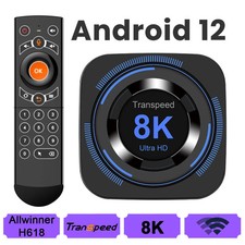 Transpeed TV Box Android12 Allwinner H618 Quad Core Cortex A53 BT Media Player