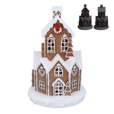 Gisela Graham Large White Snowy Light Up Gingerbread House Luxury Home Decor