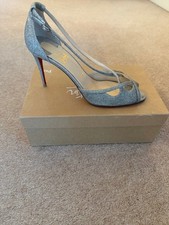 Christian Louboutin Magdelana 85 Glitter Mini Ivory - EU 41 UK 7.5 Boxed Superb