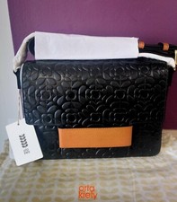  ORLA KIELY MEDIUM BLACK LEATHER ROSEMARY SHOULDER CROSSBODY BAG NEW.🎄🎄🎄..