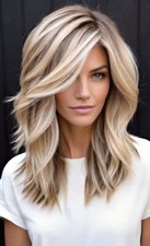 Balayage Ash Brown with Light Blonde Highlight Lace Front 100% Human Hair Wigs