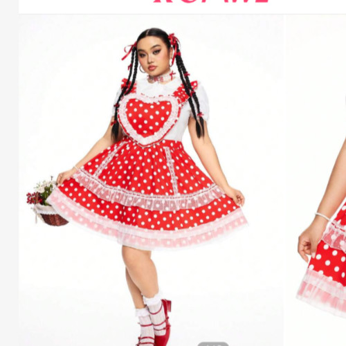 Romwe red polka dot - dot, country