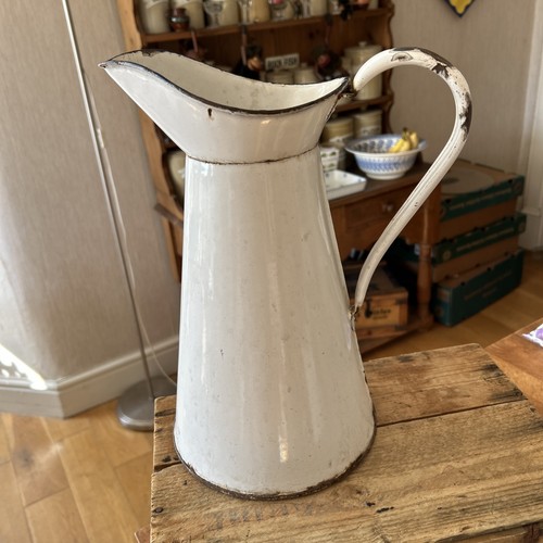 Vintage tall white enamel - vintage,