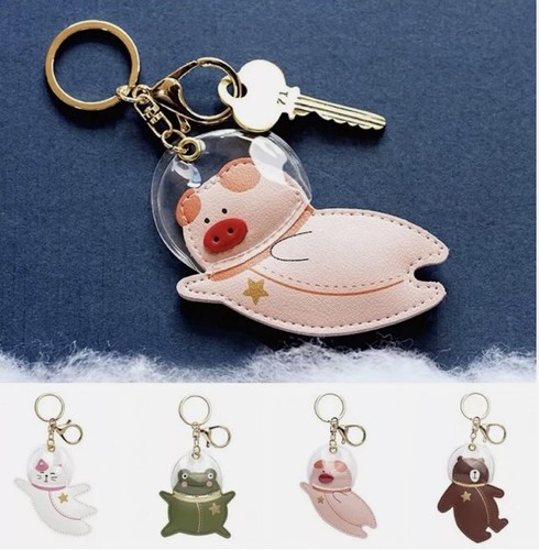 Leather cartoon keychain for - leather,
