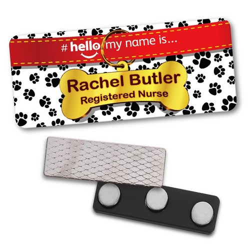 Hello name badge dog tag - dog,