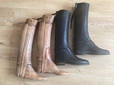 Henry Maxwell Riding Boots & Boot Trees/Lasts c1900s Brass Rings Dover St London