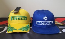 Pirelli F1 Tribute to Senna Cap + Ayrton Senna F1 Nacional Baseball Cap - NEW