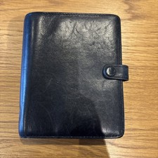 Black Deluxe Leather Cavendish Filofax pocket size  With Various Inserts 1999  