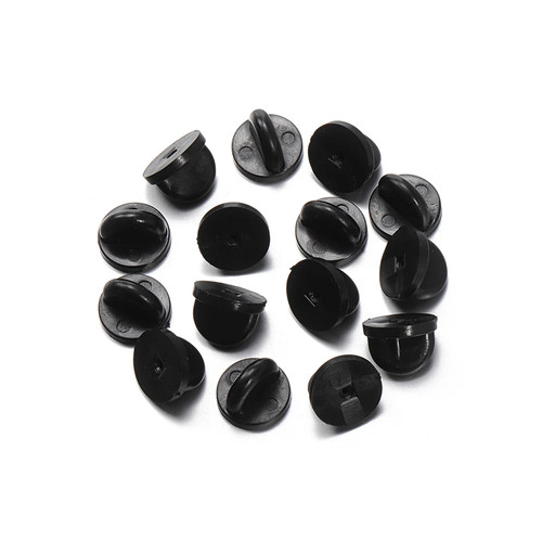 50pcs black rubber brooch - rubber, pin