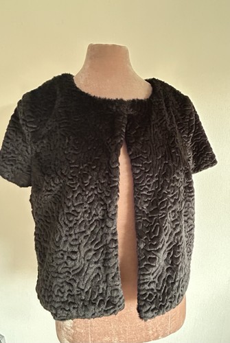 Soon black faux fur - black, bolero