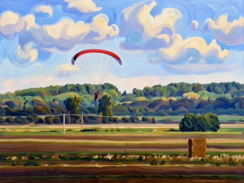 Arty paraglider card - card, greeting