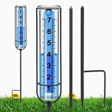 Rain Gauge Detachable Freeze Proof Glass Rain Gauge Measuring Meter Outdoor UK