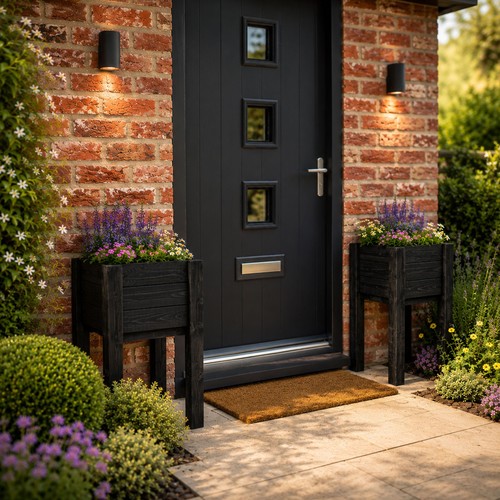 Tall wooden garden planters - wooden,
