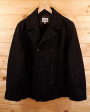 Vintage Goodfellow & Co Wool Military Navy Style Pea Coat Jacket XL Black