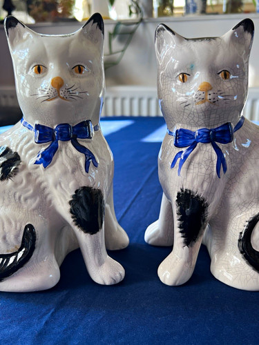 Ceramic pair cats - pair,