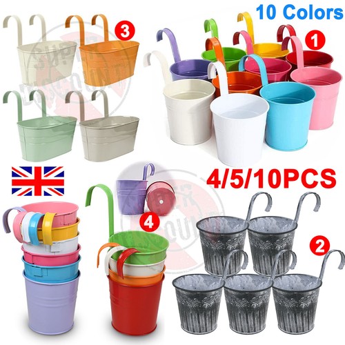 Metal flower pots - flower, hanging