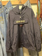 Vintage Napapijri Rainforest Summer Anorak Dark Blue Coat