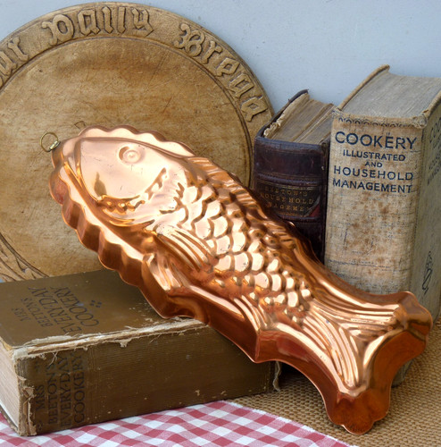 Copper fish jelly mould - copper,