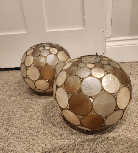 Vintage capiz shell - vintage, globe