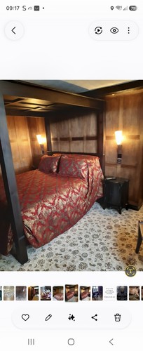 King size dark wood canopy - dark,