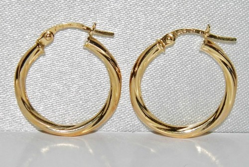 9ct gold twisted creole - gold,