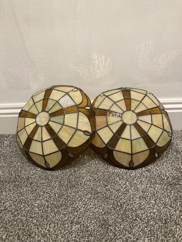 Pair tiffany style stained - of,
