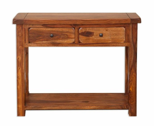 Console side table dark solid - side,
