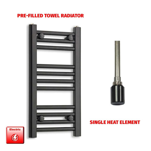 Black electric heated towel - black,