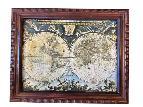 Framed antique style world - style,