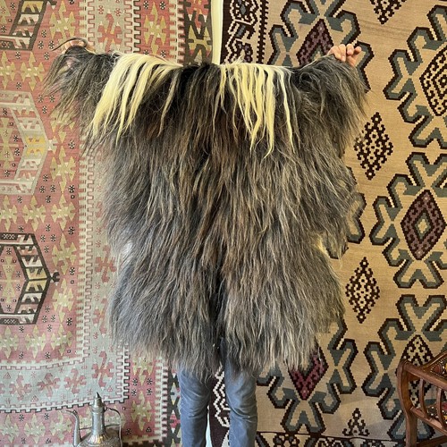 Natural angora goat skin rug - goat,