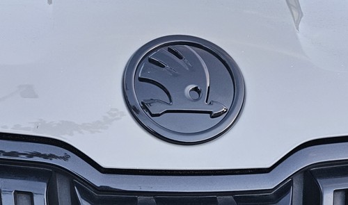 100mm skoda badge front - front, curved