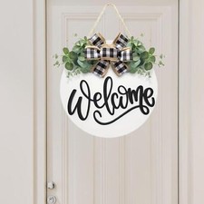 Welcome Wooden Hanging Sign