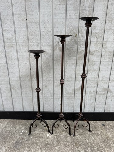 Set metal floor candle - set,