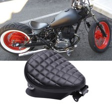 Leather Solo Seat Spring Base Checked For Harley Honda Triumph Kawasaki Bobber