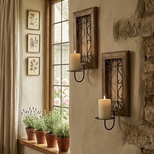 Pair vintage cottage style - cottage,