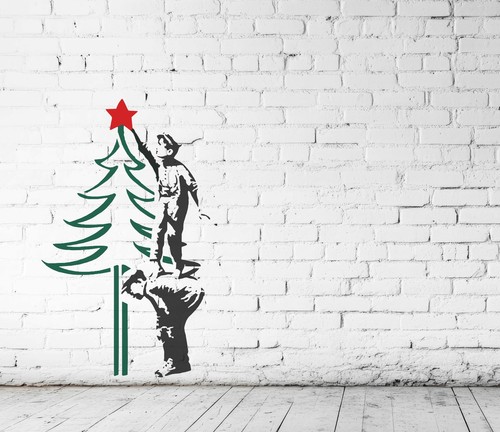 Reusable banksy christmas - reusable,