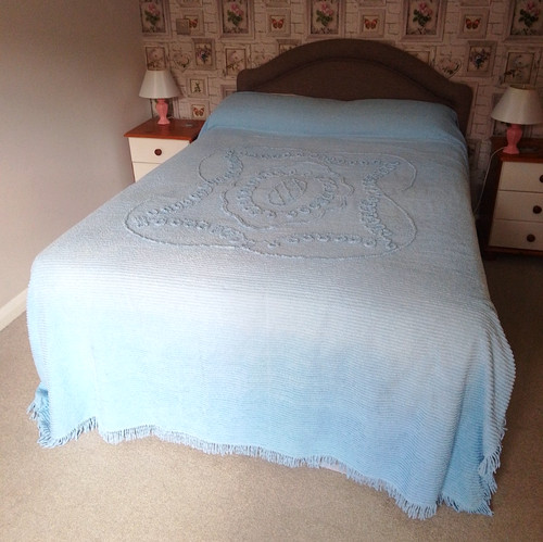 Vintage sky blue - blue, candlewick