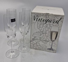 Dartington Vineyard Crystal Champagne Flutes Set of 4 17.5cl