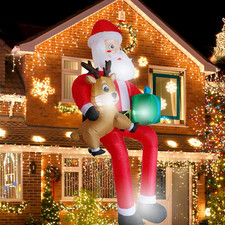 9.5Ft Christmas Inflatable Outdoor Decoration Giant Sitting Santa Claus Christma