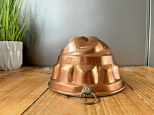 COPPER JELLY BLANCMANGE ASPIC MOULD DESSERT TIN LINED ANTIQUE VINTAGE KITCHEN