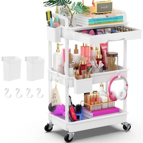 Tier storage trolley with - storage,