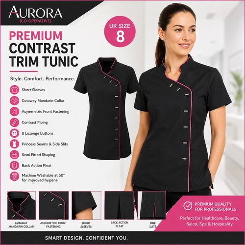 Womans black salon - black, tunic