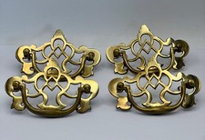 Vtg set brass - of, ornate