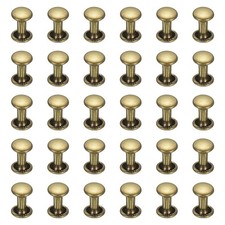 300 Sets Double Cap Leather Rivets, 6x8mm Round Cap, Bronze