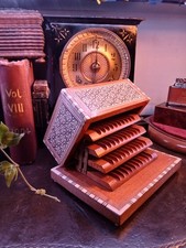 Vintage Mid Century Mother Of Pearl Inlay Cigarette Dispenser Box