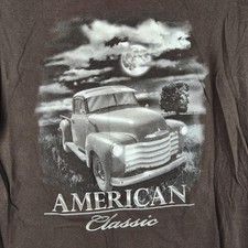 Vintage American Classic Truck Shirt Mens Large Brown Graphic Pickup Y2K Classic