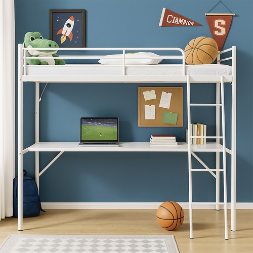 White high cabin - high, bed
